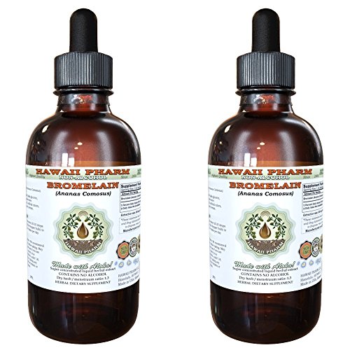Bromelain Alcohol-Free Liquid Extract, Bromelain (Ananas Comosus) Dried Powder Glycerite Herbal Supplement 2x2 oz