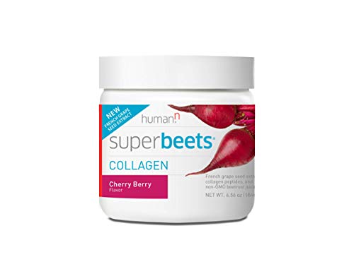 humanN SuperBeets Collagen Powder - Hair, Skin & Nail Health Plus Blood Pressure Support - Non-GMO, Keto & Paleo Friendly Beetroot Supplement - Cherry Berry Flavor, Gluten Free - 30 Servings