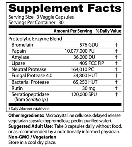 Doctor's Best Proteolytic enzymes, Digestion, Muscle, Joint, Non-GMO, Gluten Free, Vegetarian, 90 Veggie Caps