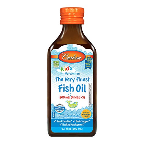 Carlson - Kid's The Very Finest Fish Oil, 800 mg Omega-3s, Norwegian, Sustainably Sourced, Orange, 200 mL