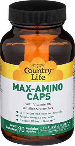 Country Life Maxi-Amino with 16 Free Form Amino Acids, Certified Gluten Free, Certified Vegetarian
