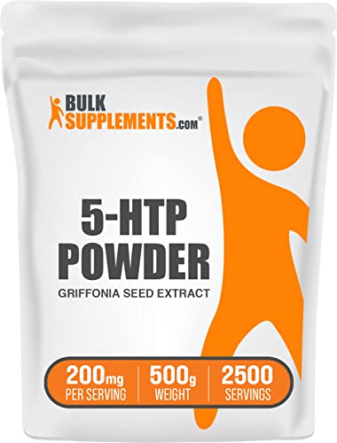 BULKSUPPLEMENTS.COM 5-HTP Powder - 5-Hydroxytryptophan - 5 HTP Supplement - 5-HTP 200mg - HTP5 Supplement - from Griffonia Seed Extract - 200mg per Serving, 2500 Servings (500 Grams - 1.1 lbs)