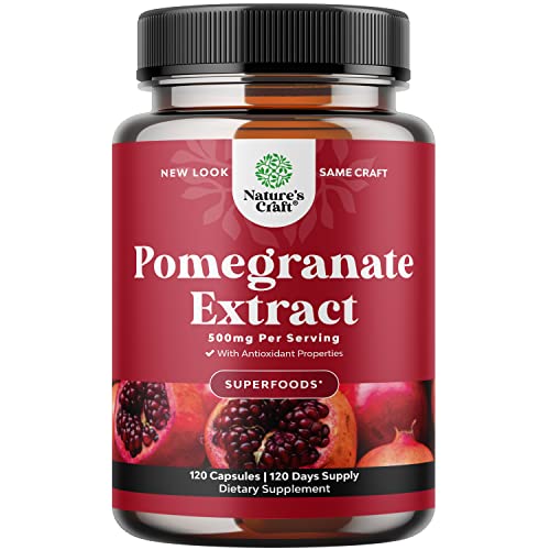 Advanced Antioxidant Superfood Pomegranate Supplement - Natural Pomegranate Extract Polyphenols Supplement for Heart Health and Joint Support - Reds Superfood Powder Capsules for Men and Women 180ct