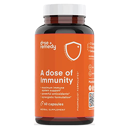 A Dose of Immunity Quercetin with Vitamin C and Zinc, Vitamin D, 500mg Quercetin Bromelain with Echinacea & B Vitamins, Lung Immune Support Supplement 7 in 1 Immune Defense Immunity Booster
