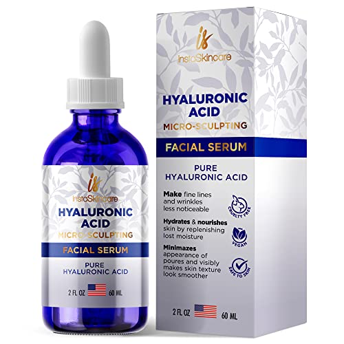 Hyaluronic Acid Serum for Face (2 Oz) - Serum for Skin and Lips - Medical Quality Hydrating and Moisturizing Face Serum for All Skin Types - Paraben and Fragrance-Free
