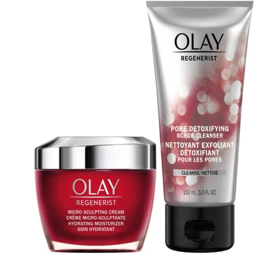 Olay Regenerist Facial Cleansing Brush & Face Exfoliator, 2 Brush Heads, Whip Face Moisturizer Travel/Trial Size Gift Set