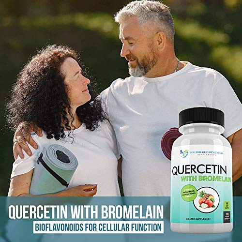 DOCTOR RECOMMENDED SUPPLEMENTS Quercetin 800mg w/Bromelain 165mg Per Serving- 120 Veggie Capsules-Full 60 Day Supply, Vitamin Supplement & Bioflavonoids, Gluten Free, Non-GMO (Pack of 2)
