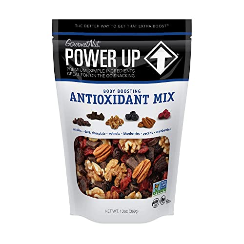 Gourmet Nut Power Up Trail Mix Trail Mix NonGMO Vegan Gluten Free No Artificial Ingredients 13 Bag Blue 13, Pack of 6, Antioxidant, 78 Ounce
