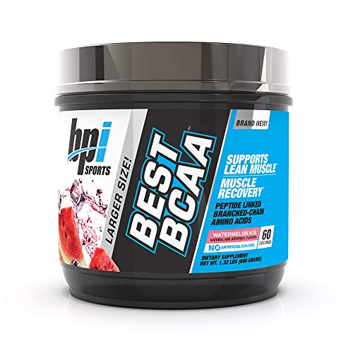BPI Sports Best BCAA Powder, Branched Chain Amino Acids, Watermelon Ice, 60 Servings, 1.32 Pound, 21.12 oz