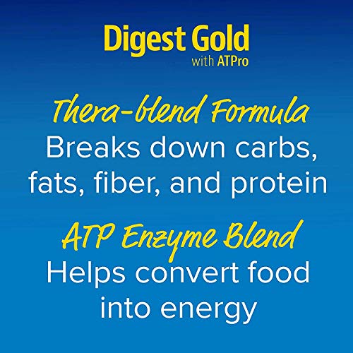 Enzymedica - Digest Gold with ATPro, Daily Digestive Support Supplement with Enzymes and ATP, 180 Capsules