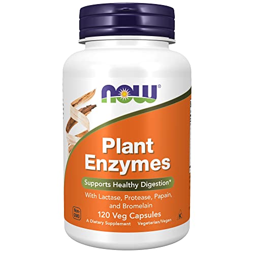 NOW Supplements, Plant Enzymes with Lactase, Protease, Papain and Bromelain