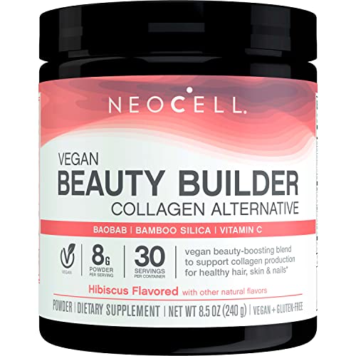 NeoCell Vegan Beauty Builder Collagen Alternative; Plant-Based Vegan Collagen-Booster Supports Collagen Production; Hibiscus Flavored; 8 g Powder/Serv; 30 Servs; 8.5 Oz,*