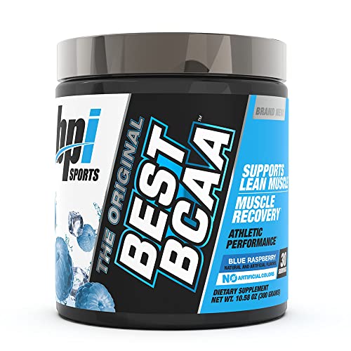 BPI Sports BEST BCAA - BCAA Powder Post Workout Sports Drink with Branched Chain Amino Acids for Hydration & Recovery, for Men & Women - Blue Raspberry - 30 Servings