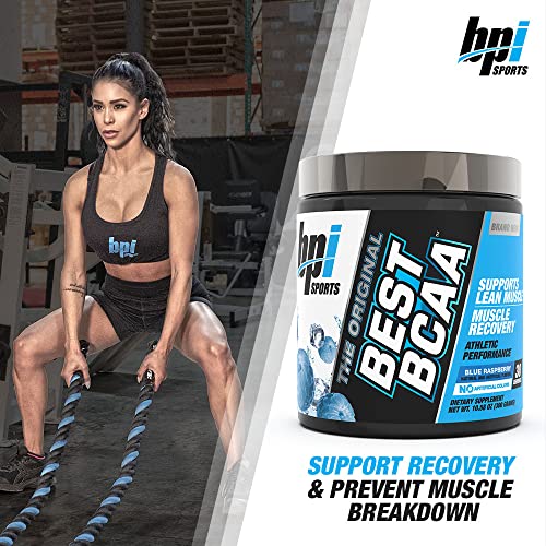 BPI Sports BEST BCAA - BCAA Powder Post Workout Sports Drink with Branched Chain Amino Acids for Hydration & Recovery, for Men & Women - Blue Raspberry - 30 Servings