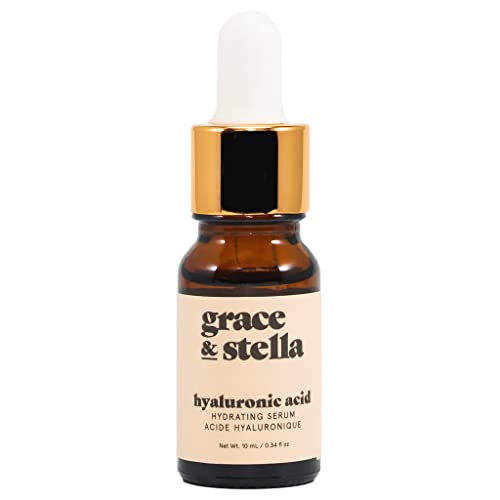 Hyaluronic Acid Serum (10ml) - Vegan - Hyaluronic Acid Serum For Face, Acido Hialuronico to Hydrate and Remove Fine Lines + Wrinkles, Boost Collagen - Say Hi To Hydration by grace and stella