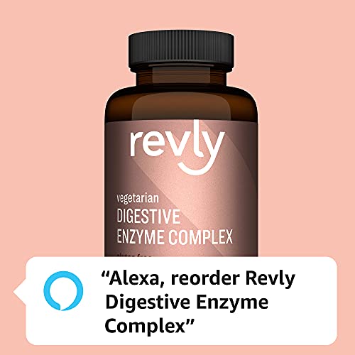 Amazon Brand - Revly Digestive Enzyme Complex, Supports Healthy Digestion, 180 Count Capsules, 90 Servings