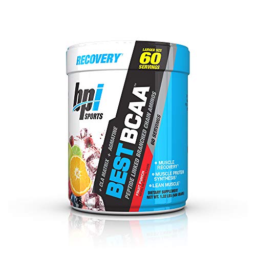 BPI Sports Best BCAA - BCAA Powder - Branched Chain Amino Acids - Muscle Recovery - Muscle Protein Synthesis - Lean Muscle - Improved Performance – Hydration – Fruit Punch - 60 Servings - 1.32 Pound