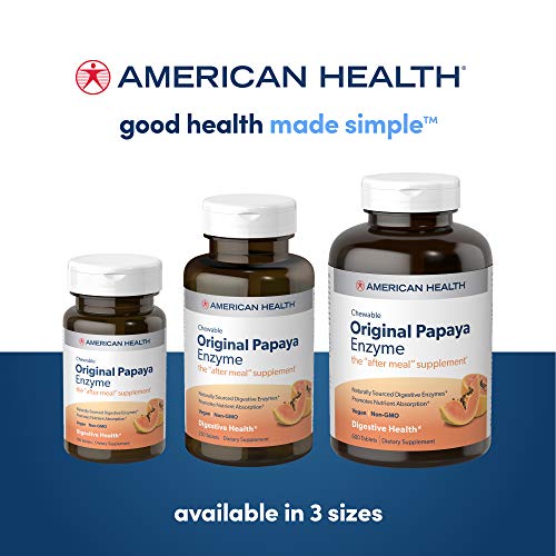 American Health Original Papaya Digestive Enzyme - Chewable Tablets - Promotes Nutrient Absorption and Helps Digestion