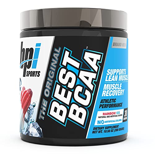 BPI Sports Best BCAA - The Building Blocks of Protein and Muscle - Post-Workout Recovery - Weight Loss Support - Rainbow Ice, 30 Servings, 300 g