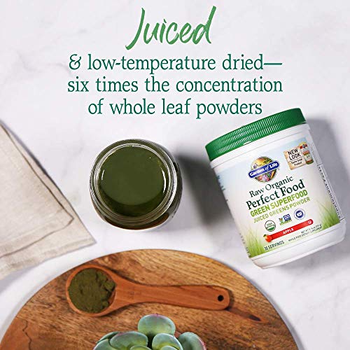 Garden of Life Raw Organic Perfect Food Green Superfood Juiced Greens Powder - Apple, 30 Servings (Packaging May Vary) - Vegan Gluten Free Whole Food Dietary Supplement, Plus Probiotics & Enzymes