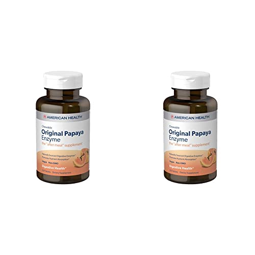 American Health Chewable Multi-Enzymes, Original Papaya, 250 Count (Pack of 2)