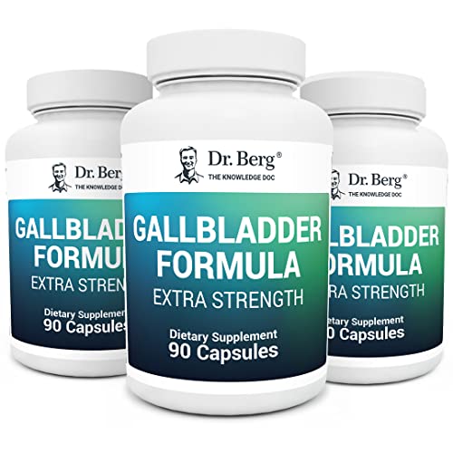 Dr. Berg Gallbladder Formula Extra Strength - Made w/Purified Bile Salts & Ox Bile Digestive Enzymes - Includes Carefully Selected Digestive Herbs - Full 45 Day Supply - 90 Capsules (3 Pack)