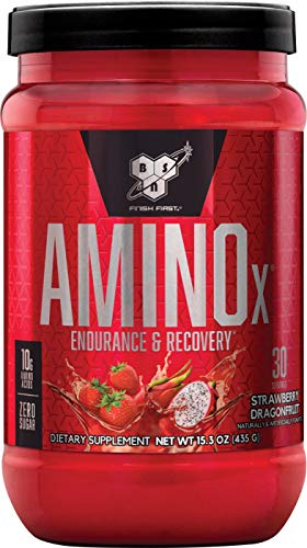 BSN Amino X Muscle Recovery & Endurance Powder with BCAAs, 10 Grams of Amino Acids, Keto Friendly, Caffeine Free, Flavor: Strawberry Dragonfruit, 30 Servings (Packaging May Vary)