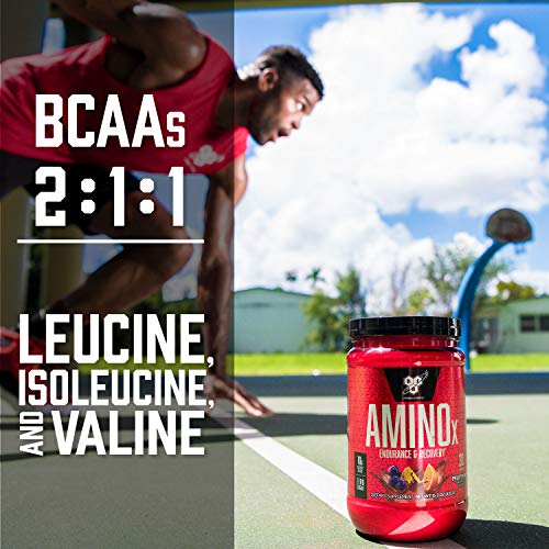 BSN Amino X Muscle Recovery & Endurance Powder with BCAAs, 10 Grams of Amino Acids, Keto Friendly, Caffeine Free, Flavor: Strawberry Dragonfruit, 30 Servings (Packaging May Vary)