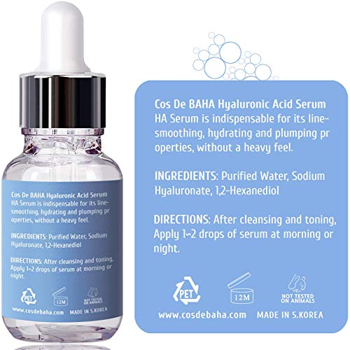 Pure Hyaluronic Acid 1% Powder Serum for Face 10,000ppm - Anti Aging + Fine Line + Intense Hydration + facial moisturizer + Visibly Plumped Skin + Prevent Bladder Pain