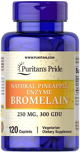 Puritans Pride Natural Pineapple Enzyme Bromelain Caplets, 120 Count