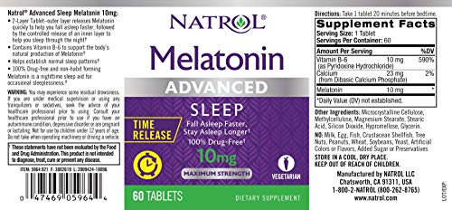 Natrol Melatonin Advanced Sleep Tablets with Vitamin B6