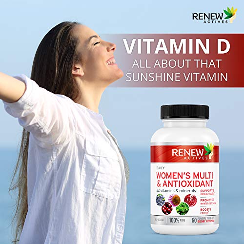 Renew Actives #1 Best MAX Potency Women's Daily Vitamin & Antioxidant! We Deliver 100% of Your Daily Vitamin & Mineral Values to Bridge Your Nutrition Gap - Feel The Difference or Your Money Back!