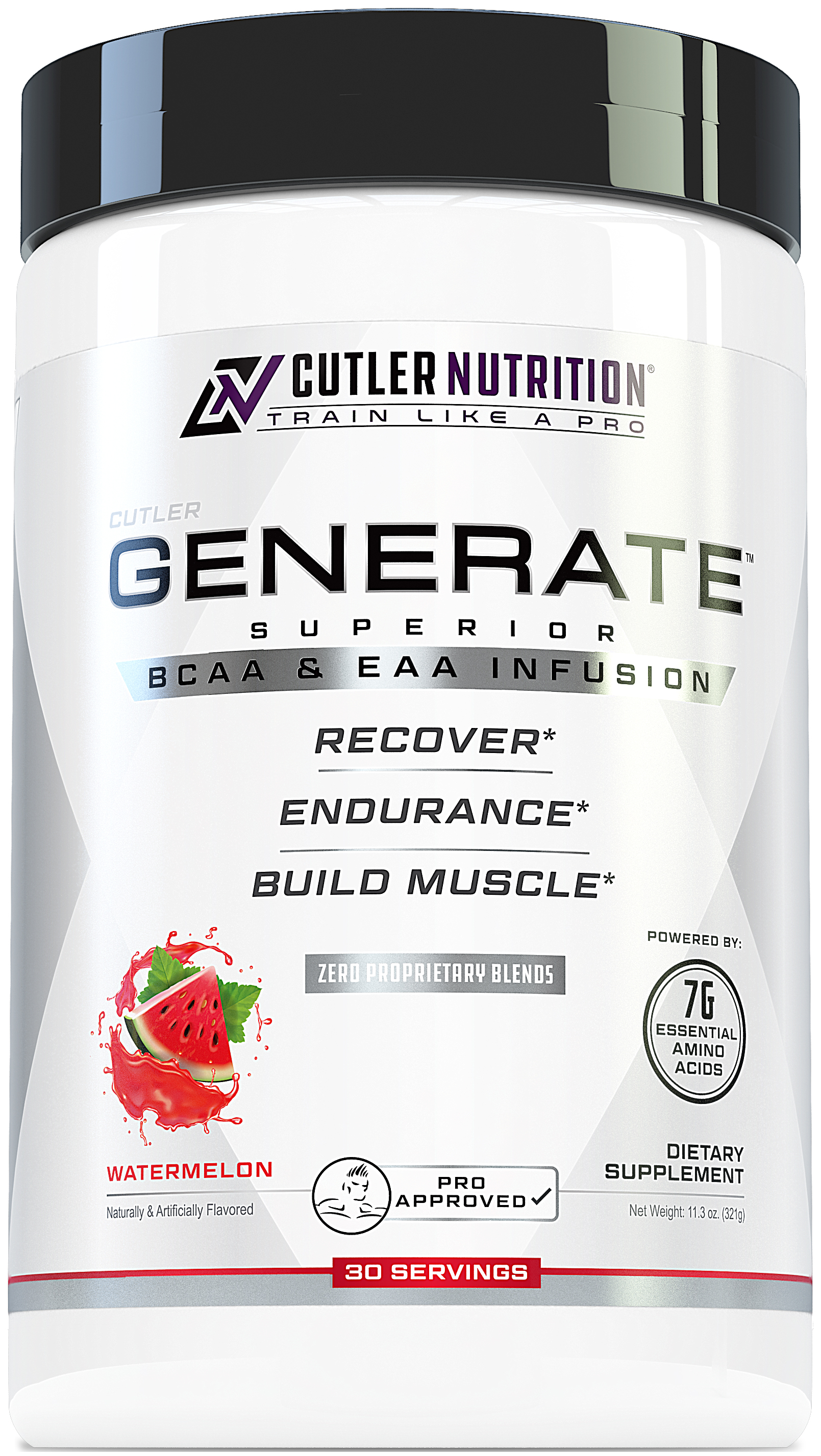 Cutler Nutrition Ultimate BCAA EAAs Amino Acids Powder Generate Post Workout Recovery Drink Mix with 5g BCAA Powder and 2g Essential Amino Acids for Muscle Recovery | Juicy Watermelon (30 SVG)
