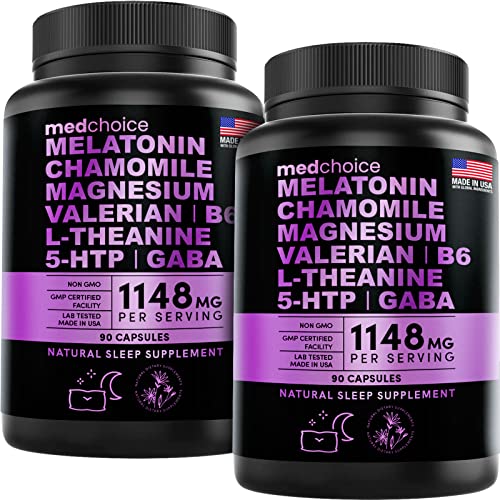 MEDCHOICE 10-in-1 Melatonin 6mg Supplement w L Theanine, 5 HTP