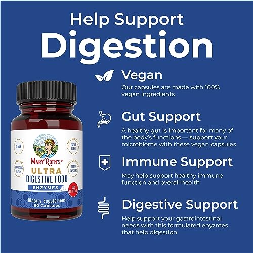 Digestive Enzymes for Gut Health | Up to 2 Month Supply | Enzymes for Digestion with Amylase, Lipase & Lactase | Digestive Enzyme Capsules for Immune Support | Vegan | Non-GMO | 60 Count