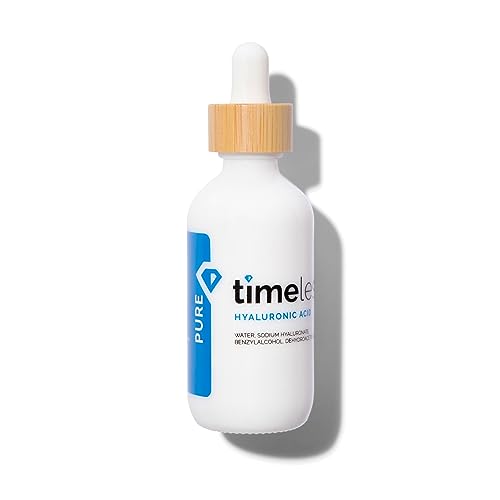 Timeless Skin Care Hyaluronic Acid 100% Pure Serum - 2 oz - Powerful Formula to Rehydrate Skin & Boost Moisture Levels + Relieves Appearance of Skin Tightness - Recommended for All Skin Types