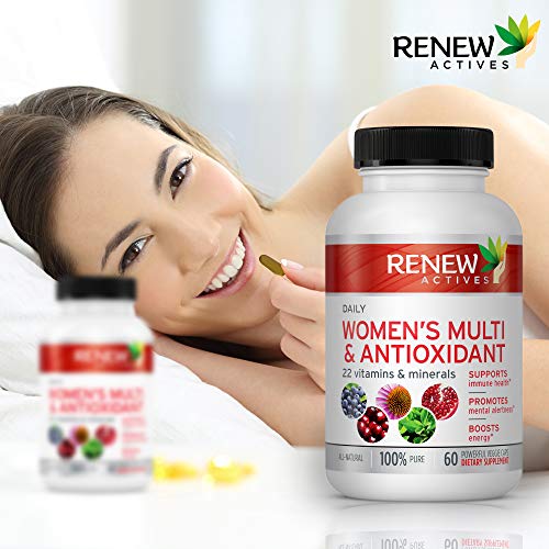 Renew Actives #1 Best MAX Potency Women's Daily Vitamin & Antioxidant! We Deliver 100% of Your Daily Vitamin & Mineral Values to Bridge Your Nutrition Gap - Feel The Difference or Your Money Back!