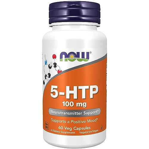 NOW Supplements, 5-HTP (5-hydroxytryptophan) 100 mg, Neurotransmitter Support*, 60 Veg Capsules