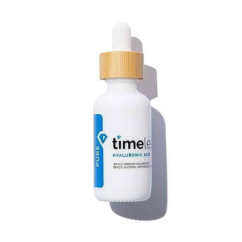 Timeless Skin Care Hyaluronic Acid 100% Pure Serum - 1 oz - Powerful Formula to Rehydrate Skin & Boost Moisture Levels + Relieves Appearance of Skin Tightness - Recommended for All Skin Types