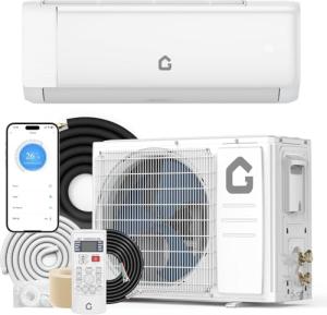 18,000 BTU Mini Split Air Conditioner with Heater, 21 SEER2 High-Efficiency Ductless Inverter AC, Cools and Heats Rooms up to 1,250 Sq.Ft, 230V, Energy Saving WiFi + Remote Control