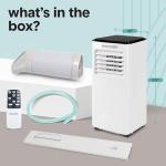 SereneLife 8000 BTU Portable Air Conditioner with Heat, Compact 4-in-1 Portable AC & Heater for Room Up to 350 Sq Ft with Dehumidifier & Fan Function, Remote Control, Window Mount Kit, 13" x 11" x 26"