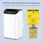 16,000 BTU Inverter Portable Air Conditioner with Remote, Free Stand Cooling Portable AC Unit for Room up to 800 sq.ft, with Dehumidifier & Fan,Dual Hose,Windows Kit,Quiet Sleep Mode(45dB)