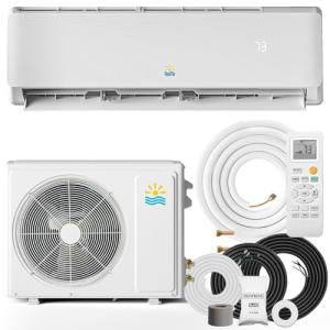 Rellytech Mini Split Ac/Heating System - 12000BTU Air Conditioner Inverter Heating and Cooling, 115v 19 SEER2 Wall Mounted Ductless ac split units Cools Up to 750sq.ft, 24H Timer, Installation Kit