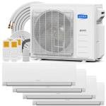 ROVSUN 4 Zone 35000 BTU (9K+9K+9K+9K) Mini Split AC/Heating System, 19 SEER2 Dual Zone Ductless Wall Mounted Air Conditioner with Pre-Charged Condenser, Heat Pump & 25Ft Line Set, 208-230V