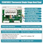 7330F3852 RV Air Conditioner Thermostat, Single Stage Heating & Cooling Control Compatible with Coleman Mach Series,White
