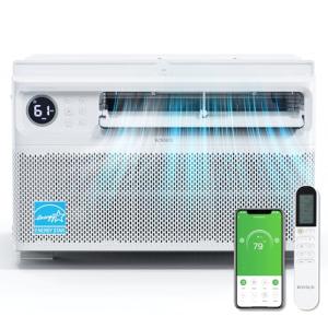 ROVSUN 10000 BTU Inverter Window Air Conditioner with WiFi, Energy-Star Window AC Unit with Remote & App Control, Ultra Quiet Design & Easy Install Kit, Work with Alexa/Google Assistant, 115V/60Hz