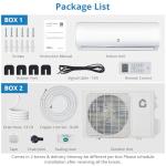 GarveeHome 12000 BTU Mini Split Air Conditioner Heat Pump System, Wifi Enabled 20 SEER2 208V- 230V Ductless AC Cool Up to 750 Sq. Ft, Compatible with Alexa, Complete Installation Kit, White