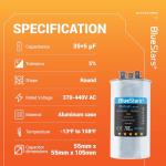 [UL Certified] BlueStars 35+5 uF 35/5 MFD 370-440VAC Dual Run Round Air Conditioner Capacitor - Fits AC Unit Fan Motor Start or Heat Pump or Condenser Straight Cool - Replaces 97F9834 Z97F9834
