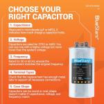 [UL Certified] BlueStars 35+5 uF 35/5 MFD 370-440VAC Dual Run Round Air Conditioner Capacitor - Fits AC Unit Fan Motor Start or Heat Pump or Condenser Straight Cool - Replaces 97F9834 Z97F9834