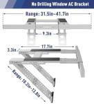 LEOPO No Drilling Air Conditioner Support Bracket,Fits Single & Double-Hung Windows, Heavy Duty Steel Holds Up to 300lbs, for 5000-24000 BTU Units
